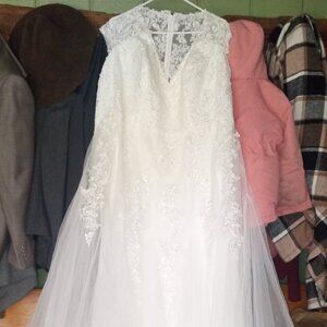 Plus size lace wedding dress